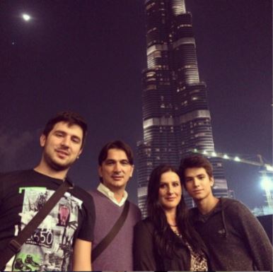 Davorka Dalic with her husband Zlatko Dalic and kids Toni and Bruno Dalic